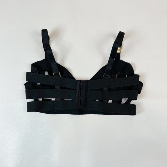 NWOT Victoria's Secret Bra 32D Unlined Balconet Strappy Banded Black - Picture 3 of 7